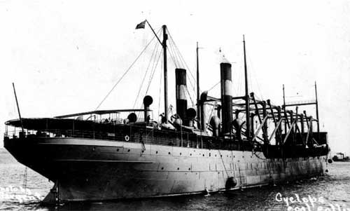 USS Cyclops - vista atrás