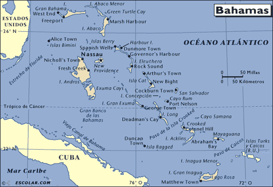 Mapa Bahamas